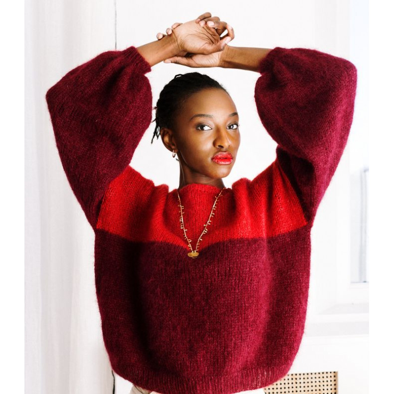 modele tricot pdf kit pull Mila pour femme en laine mohair