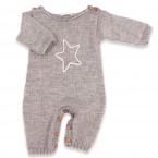 Baby rompers and playsuits cotton, alpaca wood knitted in France - Mamy ...